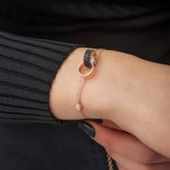 Gumush T4463 Gümüş Rose İç İçe Geçmiş Halka Bileklik