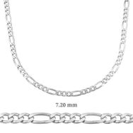 Gumush T4509 7.20 mm 200 mikron Gümüş Figaro Zincir