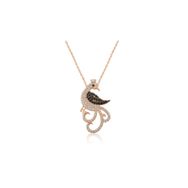 Gumush T4543 Tavus Kuşu Gümüş Rose Kolye