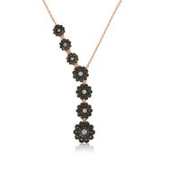 Gumush ​T4555 Gümüş Rose Sıralı Çiçekler Kolye