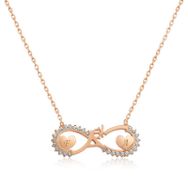 Gumush T4557 Gümüş Rose Kalpli Sonsuz Aşk Kolye