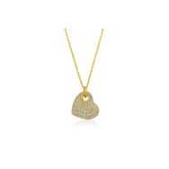 Gumush T4579 Gold Kalp Kadın Gümüş Kolye