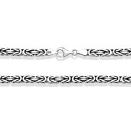 Gumush T4630 4 mm Köşeli Gümüş Kral Zincir