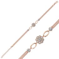 Gumush T4796 Gümüş Rose Çiçek Modelli Bileklik
