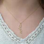 Gumush T4877 Gold Sarmaşık Kadın Gümüş Kolye