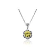 Gumush T4883 Gümüş Buğday Sarısı Baget Taşlı Kolye