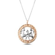 Gumush T4911gümüş Rose Ikizler Burcu Kolyeg