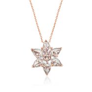 Gumush T5016 Gümüş Rose Beyaz Lotus Çiçeği Kolye