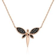 Gumush T5131 Rose Siyah Yusufçuk Kadın Gümüş Kolye