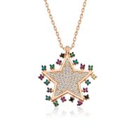 Gumush T5133 PB Rose Parlayan Yıldız Gümüş Kolye