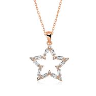 Gumush ​T5154 T5206 Rose Baget Taşlı Yıldız Kolye