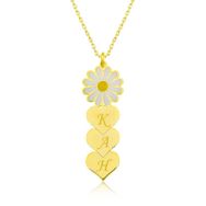 Gumush ​T5217 Gümüş Gold Kişiye Özel Kalpli Papatya Kolye