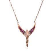 Gumush T5320 Rose Kanatlı Melek Kadın Gümüş Kolye