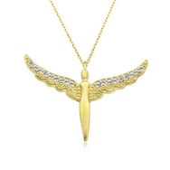 Gumush T5321 Gold Kanatlı Melek Kadın Gümüş Kolye