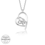 Gumush T5710 Swarovski Taşlı Kalp Kadın Gümüş Kolye