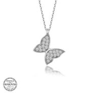 Gumush T5784 PB Swarovski Taşlı Kelebek Gümüş Kolye