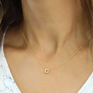 Gumush T5906 Gold 3 Boyutlu O Harf Gümüş Kadın Kolye