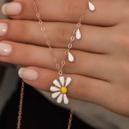 Gumush T5982 Rose Papatya Seviyor Sevmiyor Kadın Gümüş Kolye