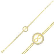 Gumush T5986 Gold Sonsuzluk Bayan Gümüş Bileklik