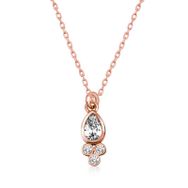 Gumush T5997 Rose Çiğ Damlası Tektaş Kadın Gümüş Kolye