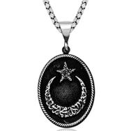 Gumush T6146 Gümüş Kelime-I Tevhid Yazılı Ay Yıldız Kolye