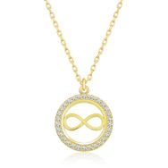 Gumush T6226 Gold Minik Sonsuzluk Bayan Gümüş Kolye