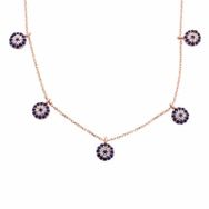 Gumush T6278 Rose Nazarlı Şans Kadın Gümüş Kolye