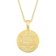 Gumush T6308 ​Gümüş Gold Süleyman Mührü Kolye