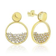 Gumush T6400 PB Gold Çiğ Damlası Bayan Gümüş Küpe
