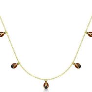 Gumush T6567 Gold Uğur Böceği Şans Kadın Gümüş Kolye