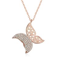 Gumush T6587 Rose Kelebek Kadın Gümüş Kolye