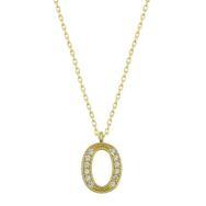 Gumush T6622 Gold O Harfi Kadın Gümüş Kolye