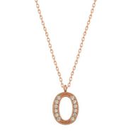 Gumush T6739 Gümüş Rose O Harfi Kadın Kolye