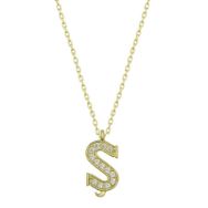 Gumush T6790 Gümüş Nazar Gold N Harfi Kadın Kolye