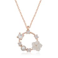 Gumush T6836 Rose Manolya Çiçeği Kadın Gümüş Kolye