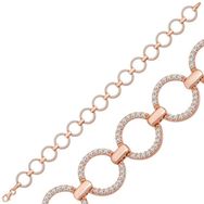 Gumush T6954 Rose Yuvarlak Taşlı Kadın Gümüş Bileklik