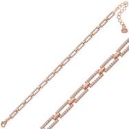 Gumush T6960 Rose Kare Taşlı Kadın Gümüş Bileklik