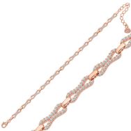 Gumush T6961 Rose Zirkon Taşlı Kadın Gümüş Bileklik