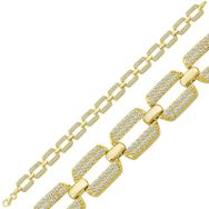 Gumush T6996 Gold Zirkon Taşlı Kadın Gümüş Bileklik