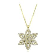 Gumush T7024 Gold Nergiz Çiçeği Kadın Gümüş Kolye