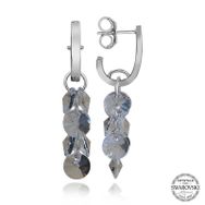 Gumush T7112 Swarovski Crystal Taşlı Salkım Sallantılı Çivili Kadın Gümüş Küpe