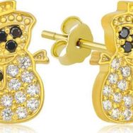 Gumush T7155 Gold Kardan Adam Kadın Gümüş Küpe
