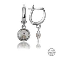Gumush T7211 Swarovski Crystal Taşlı Beyaz Sallantılı Kadın Gümüş Küpe