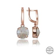 Gumush T7215 Swarovski Crystal Taşlı Beyaz Sallantılı Kadın Gümüş Küpe