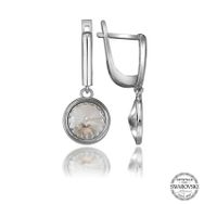 Gumush T7253 Swarovski Crystal Taşlı Beyaz Sallantılı Kadın Gümüş Küpe