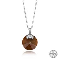 Gumush T7267 Swarovski Crystal Kahverengi Taşlı Gümüş Kadın Kolye