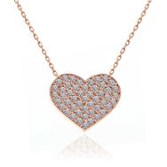 Gumush T7285 Rose Kalp Kadın Gümüş Kolye