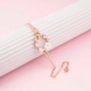 Gumush T7304 Rose Kalp Manolya Çiçeği Kelebek Kadın Gümüş Bileklik