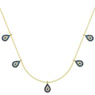 Gumush T7314 Gold Nazarlı Şans Kadın Gümüş Kolye