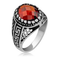 Gumush T7319 Kırmızı Zirkon Taşlı Erkek Çocuk Gümüş Yüzük